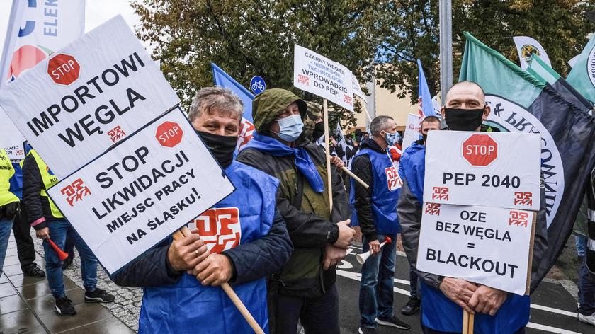 Protest górników w Warszawie Sprzeciwiali się polskiej polityce