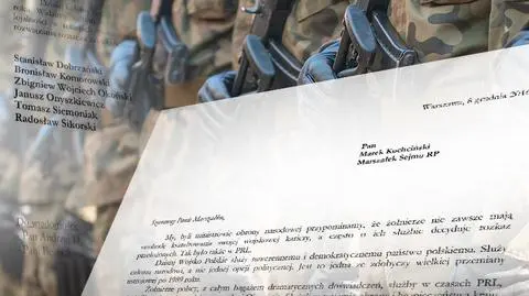 Byli szefowie MON piszą list w sprawie ustawy dezubekizacyjnej
