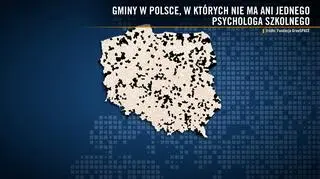 Gminy w Polsce, w których nie ma ani jednego psychologa
