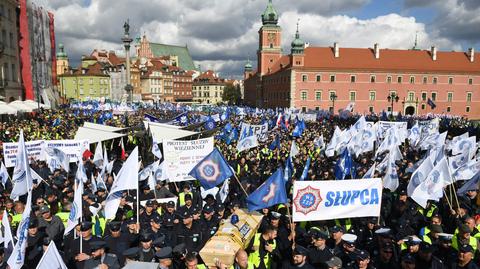 02.10.2018 | Policja, straż pożarna, straż graniczna i więzienna. Wielki protest służb w Warszawie