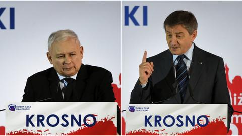 06.10.2019 | Jarosław Kaczyński w "bastionie" PiS. Obok Marek Kuchciński