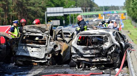 09.06.2019 | Karambol i pożar na A6. Sześć osób nie żyje