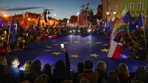 11.10.2021 | Tysiące osób na prounijnej manifestacji w Warszawie