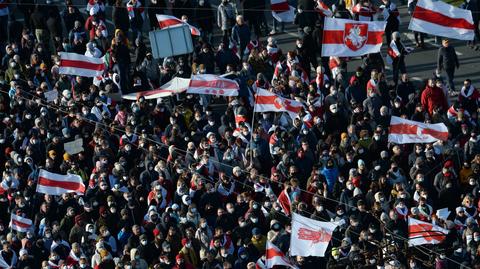 18.10.2020 | Protesty na Białorusi nie ustają. Wielki "Marsz Partyzancki" w Mińsku