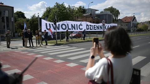 28.05.2021 | "Musimy walczyć o wolne media". Polscy dziennikarze pikietowali przed ambasadą Białorusi