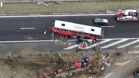 Wypadek autobusu z Ukraińcami na A4. Kierowca usłyszał wyrok