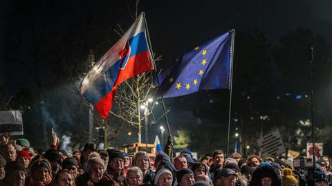 Protesty na Słowacji. "To niebezpieczne i haniebne, że premier wykorzystuje służby specjalne, by siać panikę"