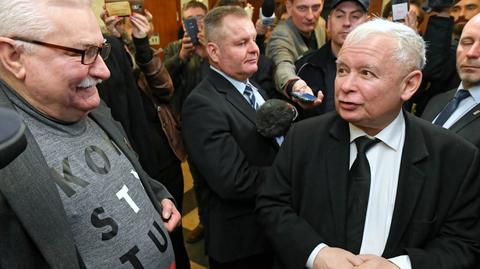 22.11.2018 | "Jest pan moim wielkim błędem". Lech Wałęsa i Jarosław Kaczyński spotkali się w sądzie