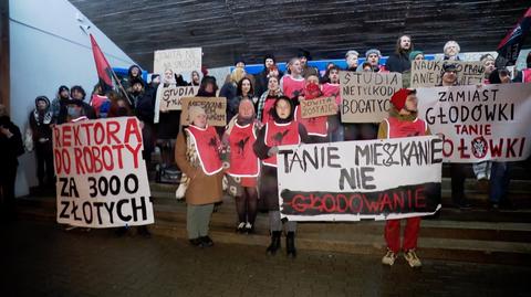 Studenci protestują w sprawie akademików. Do sprawy włączył się minister nauki i szkolnictwa wyższego