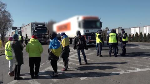 14.03.2022 | Protesty na granicy polsko-białoruskiej. Domagają się zablokowania przejazdu TIR-ów