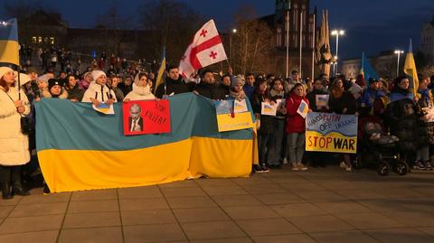 24.02.2022 | W miastach całej Polski odbyły się protesty przeciwko rosyjskiej inwazji na Ukrainę