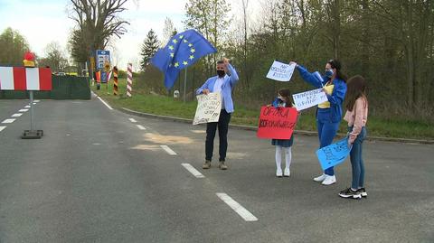 24.04.2020 | Protest na granicy polsko-niemieckiej. "Rozrywana zostaje następna rodzina"