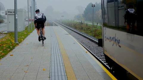 Ścigał się na rowerze z pociągiem i wygrał