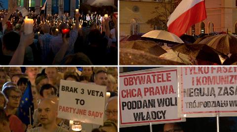 Dziękowali za dwa weta, domagali się trzeciego. Kolejne uliczne protesty