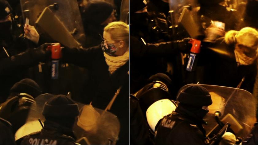 29.11.2020 | Barbara Nowacka potraktowana gazem podczas protestu