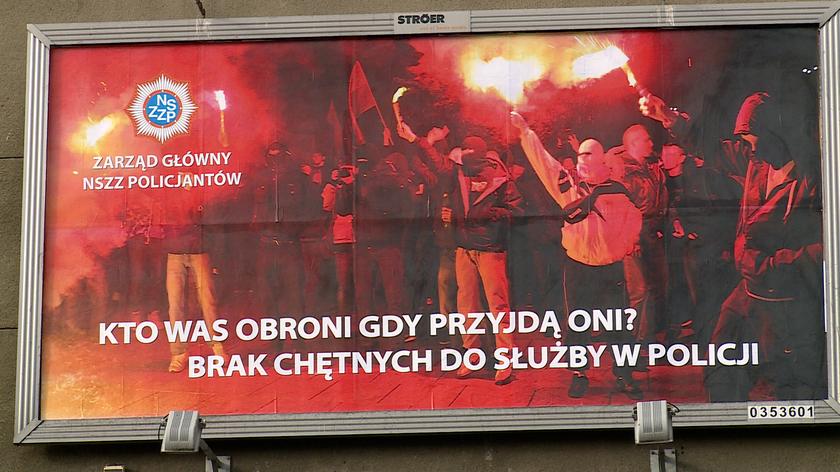 18.01.2018 | "Kto was obroni gdy przyjdą oni?". Policyjne billboardy z uczestnikami Marszu Niepodległości