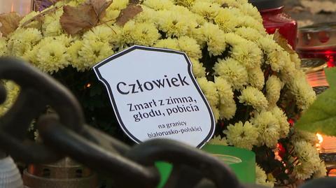 Migranci, którzy zmarli w pobliżu granicy z Białorusią, symbolicznie upamiętnieni