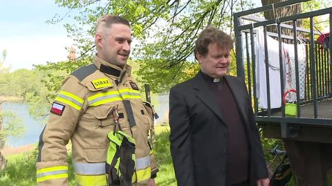Pożar w domu rekolekcyjnym w Lubniewicach. Ksiądz podjął akcję gaśniczą przed przyjazdem strażaków