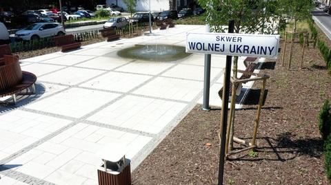 14.07.2022 | Skwer Wolnej Ukrainy obok konsulatu Rosji. "Specjalnie wybraliśmy to miejsce"