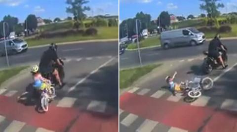 23.07.2020 | "Brakowało ułamka sekundy" od tragedii. Motocyklista potrącił 6-letnią rowerzystkę i odjechał