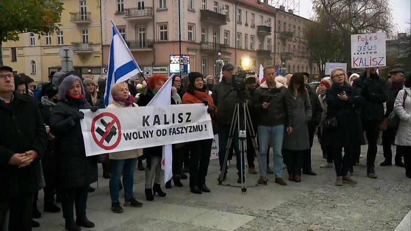 14.11.2021 | "Kalisz wolny od faszyzmu". Mieszkańcy zorganizowali manifestację w reakcji na wydarzenia z 11 listopada