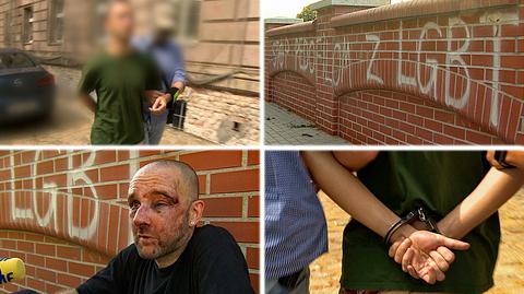 Zwrócił uwagę na napis na murze, został pobity. Policja zatrzymała 28-latka