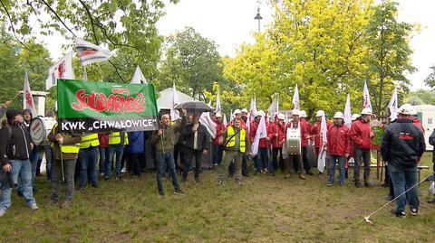 14.05.2019 | Górnicy przyjechali do protestujących pracowników sądów