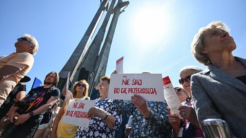 Obchody 35. rocznicy wyborów 4 czerwca w Gdańsku. W przemówieniach podkreślano znaczenie niedzielnego głosowania