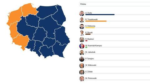Duda wygrywa w 13 województwach, Trzaskowski w trzech. Tak głosowały regiony
