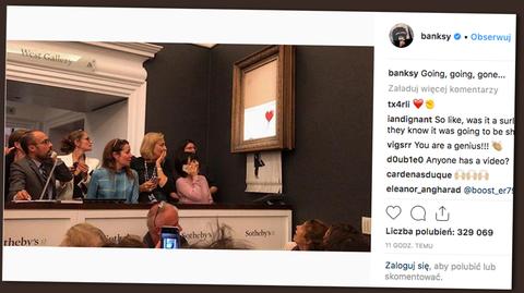 08.10.2018 | Banksy zniszczył swój obraz po licytacji. Dzieło zyskało na wartości