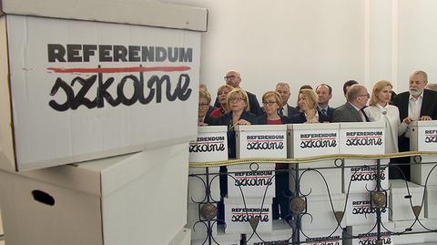 20.04.2017 | "To jest głos przeciw deformie". W Sejmie niemal milion podpisów ws. referendum