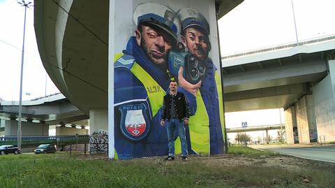 21.12.2019 | Mural z policjantami przy ruchliwej ulicy. "Cieszy oko i wzbudza zainteresowanie"