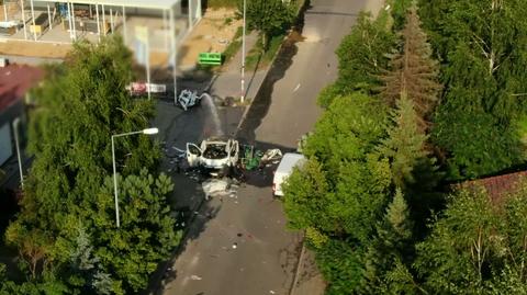 W Częstochowie wybuchł samochód z butlami gazowymi. Dwie osoby zginęły