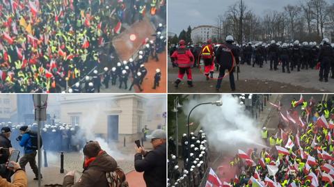 Politycy PiS mówią o "spokojnej" demonstracji rolników w Warszawie, a działania policji porównują do działań ZOMO