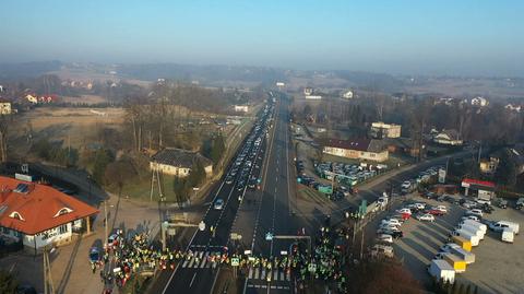 Protesty i blokada Zakopianki. Mieszkańcy chcą bezkolizyjnego skrzyżowania