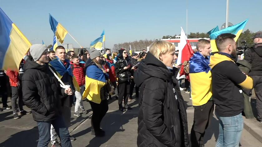 Protest na granicy przeciwko tranzytowi na Białoruś. Ciężarówki stoją w korku