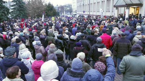 25.01.2023 | Protest mieszkańców Piotrkowa Trybunalskiego w sprawie cen ciepła
