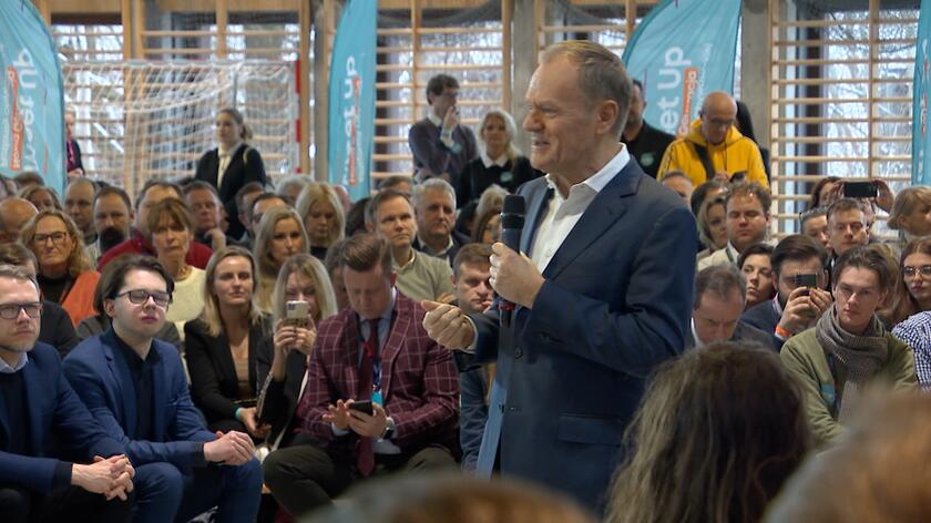 Donald Tusk przemawiał podczas finału wydarzenia "Meet Up - Nowa Generacja Platformy Obywatelskiej"