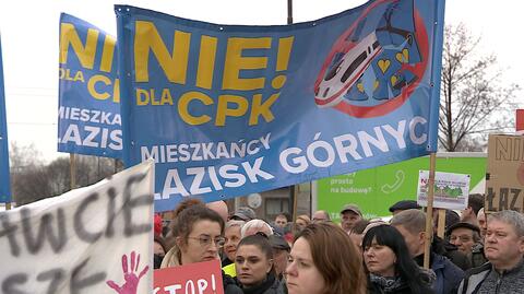 01.04.2023 | Mieszkańcy Mikołowa i Łazisk Górnych protestują. Przez miasta ma prowadzić kolej do CPK